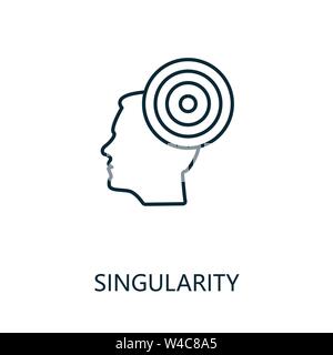 Singularity thin line icon. Creative simple design from artificial intelligence icons collection. Outline singularity icon for web design and mobile Stock Vector