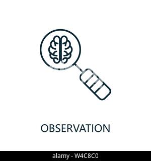 Observation thin line icon. Creative simple design from artificial intelligence icons collection. Outline observation icon for web design and mobile Stock Vector