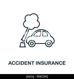 Accident Insurance outline icon. Thin line style icons from insurance icons collection. Web design, apps, software and printing simple accident Stock Vector