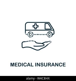 Medical Insurance outline icon. Thin line style icons from insurance icons collection. Web design, apps, software and printing simple medical Stock Vector
