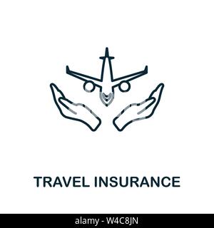 Travel Insurance outline icon. Thin line style icons from insurance icons collection. Web design, apps, software and printing simple travel insurance Stock Vector