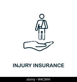 Injury Insurance outline icon. Thin line style icons from insurance icons collection. Web design, apps, software and printing simple injury insurance Stock Vector