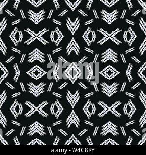 seamless pattern vintage ethnic ornament on a black background vector illustration Stock Vector