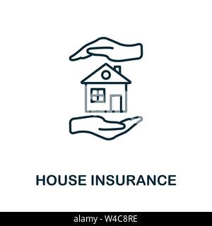 House Insurance outline icon. Thin line style icons from insurance icons collection. Web design, apps, software and printing simple house insurance Stock Vector
