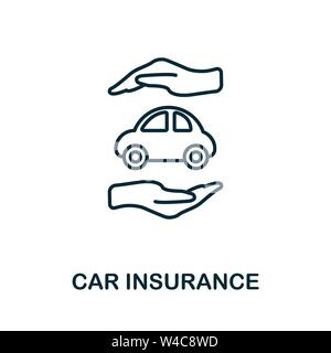 Car Insurance outline icon. Thin line style icons from insurance icons collection. Web design, apps, software and printing simple car insurance icon Stock Vector