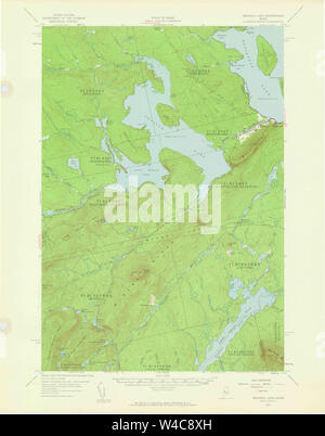 Maine USGS Historical Map Brassua Lake 306485 1957 62500 Restoration Stock Photo