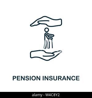 Pension Insurance outline icon. Thin line style icons from insurance icons collection. Web design, apps, software and printing simple pension Stock Vector