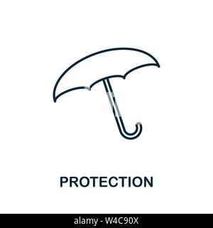 Protection outline icon. Thin line style icons from insurance icons collection. Web design, apps, software and printing simple protection icon Stock Vector