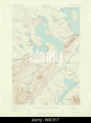 Maine USGS Historical Map Brassua Lake 306487 1957 62500 Restoration Stock Photo