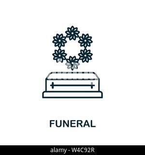 Funeral outline icon. Thin line style icons from insurance icons collection. Web design, apps, software and printing simple funeral icon Stock Vector