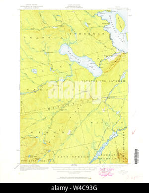 Maine USGS Historical Map Brassua Lake 460236 1921 62500 Restoration Stock Photo