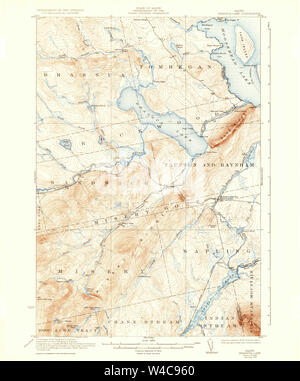 Maine USGS Historical Map Brassua Lake 460237 1923 62500 Restoration Stock Photo