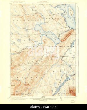 Maine USGS Historical Map Brassua Lake 460238 1923 62500 Restoration Stock Photo