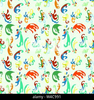beautiful colored flowers on a light background vector illustration seamless pattern Stock Vector