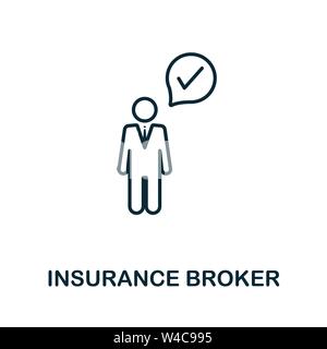 Insurance Broker outline icon. Thin line style icons from insurance icons collection. Web design, apps, software and printing simple insurance broker Stock Vector