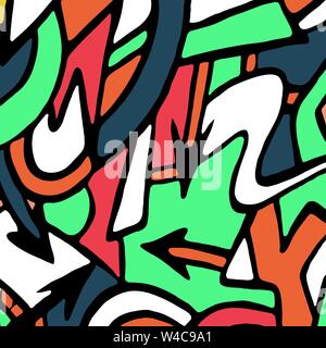 abstract geometric objects graffiti grunge effect Stock Vector