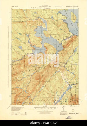 Maine USGS Historical Map Brassua Lake 460239 1944 62500 Restoration Stock Photo