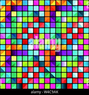 pixels psychedelic abstract geometric background Stock Vector