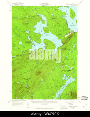 Maine USGS Historical Map Brassua Lake 460241 1957 62500 Restoration Stock Photo