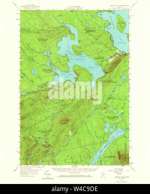 Maine USGS Historical Map Brassua Lake 460242 1957 62500 Restoration Stock Photo