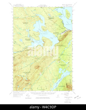 Maine USGS Historical Map Brassua Lake 460243 1957 62500 Restoration Stock Photo