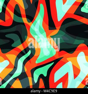 Graffiti small psychedelic seamless pattern vector illustration Stock Vector