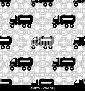 Truck on a light background seamless vector pattern Stock Vector