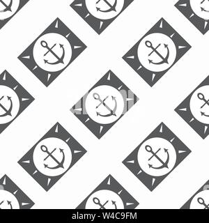 Anchor seamless vector pattern Stock Vector