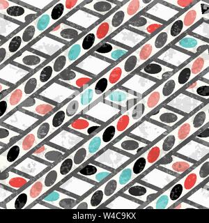 geometric circles and lines background vector illustration grunge effect Stock Vector