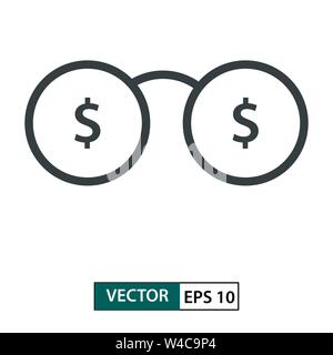 Money icon vector. Line style. Isolated on white background. Vector Illustration EPS 10 Stock Vector