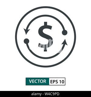 Money icon vector. Line style. Isolated on white background. Vector Illustration EPS 10 Stock Vector