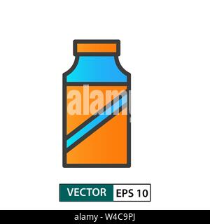 Bottle icon vector. Colour style. Isolated on white background. Vector Illustration EPS 10 Stock Vector