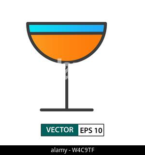 Glass icon vector. Colour style. Isolated on white background. Vector Illustration EPS 10 Stock Vector