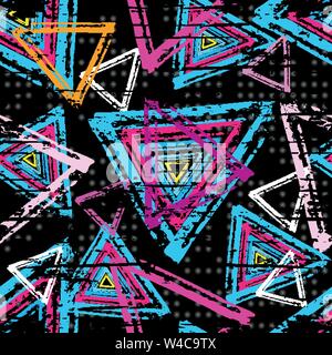 grunge colored graffiti seamless pattern Stock Vector