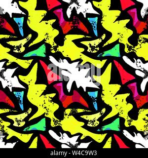Graffiti psychedelic abstract color seamless background vector illustration Stock Vector
