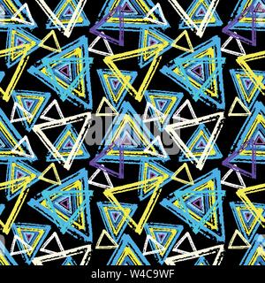 objects abstract graffiti on a black background seamless pattern Stock Vector