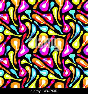 colored graffiti abstract pattern on a black background Stock Vector