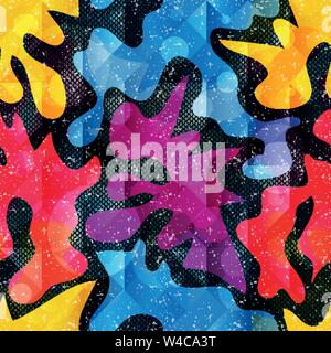 Graffiti bright psychedelic seamless pattern vector illustration Stock Vector