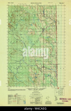 Maine USGS Historical Map Bridgewater 806545 1953 50000 Restoration Stock Photo