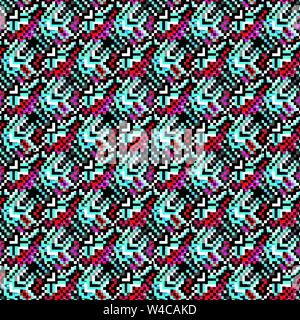 small pixels abstract geometric seamless pattern vector illustration Stock Vector