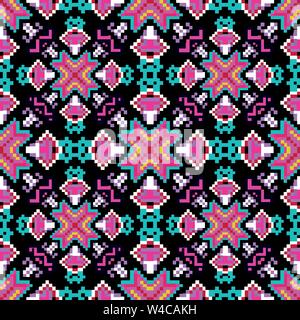 small pixels colored geometric background seamless pattern vector illustration Stock Vector