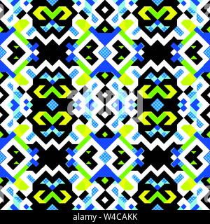 pixels colored geometric seamless pattern vector illustration Stock Vector