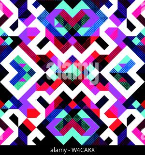 pixels beautiful abstract geometric seamless pattern vector illustration Stock Vector