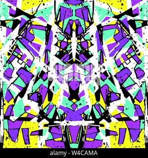 abstract geometric objects graffiti grunge effect Stock Vector