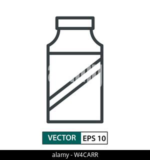 Bottle flat icon vector. Line style. Isolated on white background. Vector Illustration EPS 10 Stock Vector
