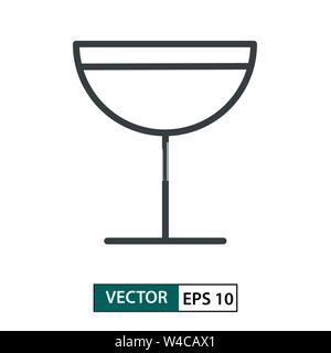 Glass flat icon vector. Line style. Isolated on white background. Vector Illustration EPS 10 Stock Vector