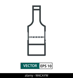 Bottle flat icon vector. Line style. Isolated on white background. Vector Illustration EPS 10 Stock Vector