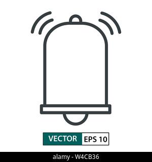 Notification flat icon vector. Line style. Isolated on white background. Vector Illustration EPS 10 Stock Vector
