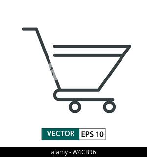 Trolley flat icon vector. Line style. Isolated on white background. Vector Illustration EPS 10 Stock Vector