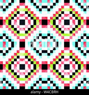 pixels beautiful abstract geometric seamless pattern vector illustration Stock Vector